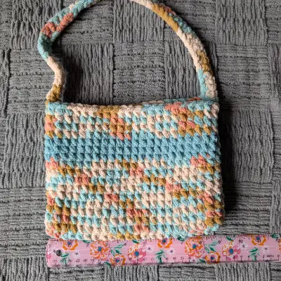 Crocheted Variegated Handbag